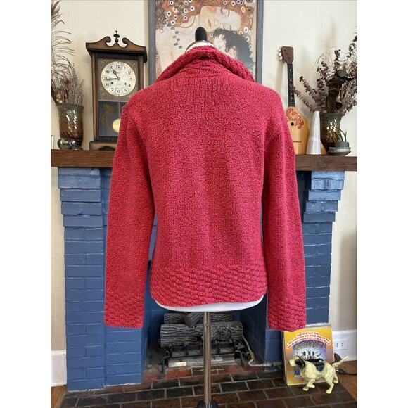 HABITAT Cardigan S/M Sweater Lagenlook Button Down 100% Cotton Chunky Knit Pink - Picture 5 of 12
